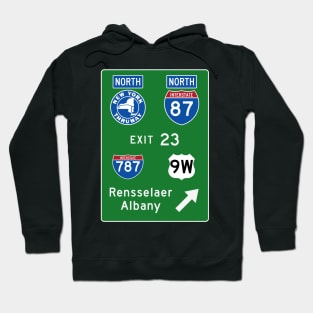 New York Thruway Northbound Exit 23: Rensselaer Albany I-787 Rte 9W Hoodie